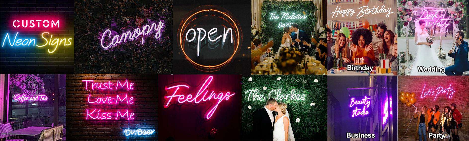 Custom Neon Sign customizable Custom LED sign Personalized custom neon signs for wall decor Bedroom Living Room Birthday Wedding Party Bar Salon ,Girlfrend Gift Customize Your Own Design - CustomizeFactory
