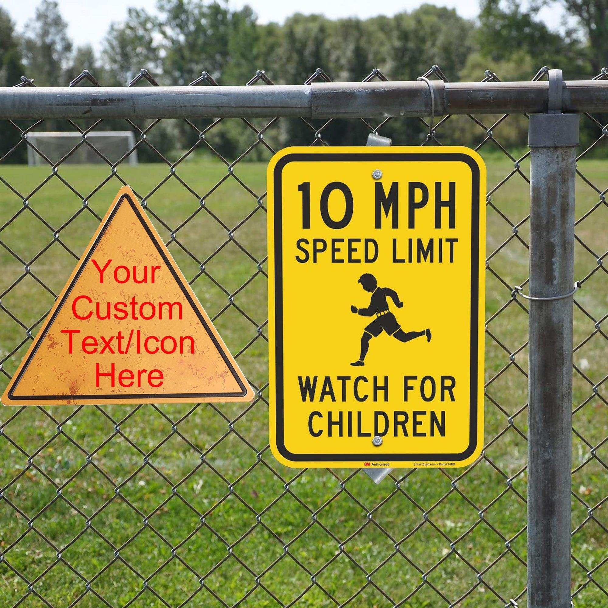 Custom Tin Sign With Your Own Image/logo/Tex-Triangle 34.5x30CM/13.8x12 inch - CustomizeFactory