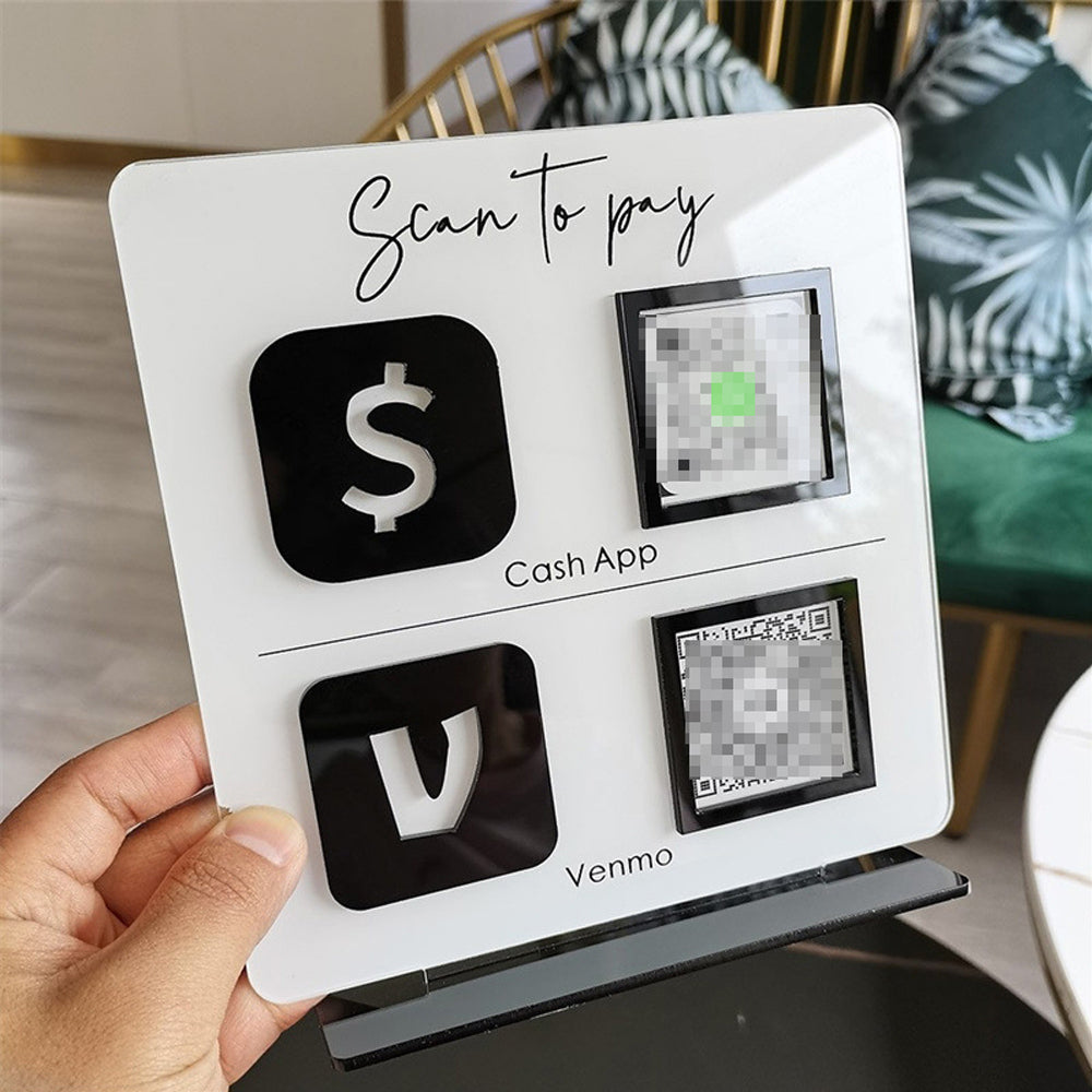 Personalized Icon Multi Business QR Code Sign| Instgram Facebook Web Social Media Sign Scan to Sign| Beauty Salon Sign|Hairdressers Beautician Sign| Scan to Pay Venmo Paypal Cash QR Code Sign