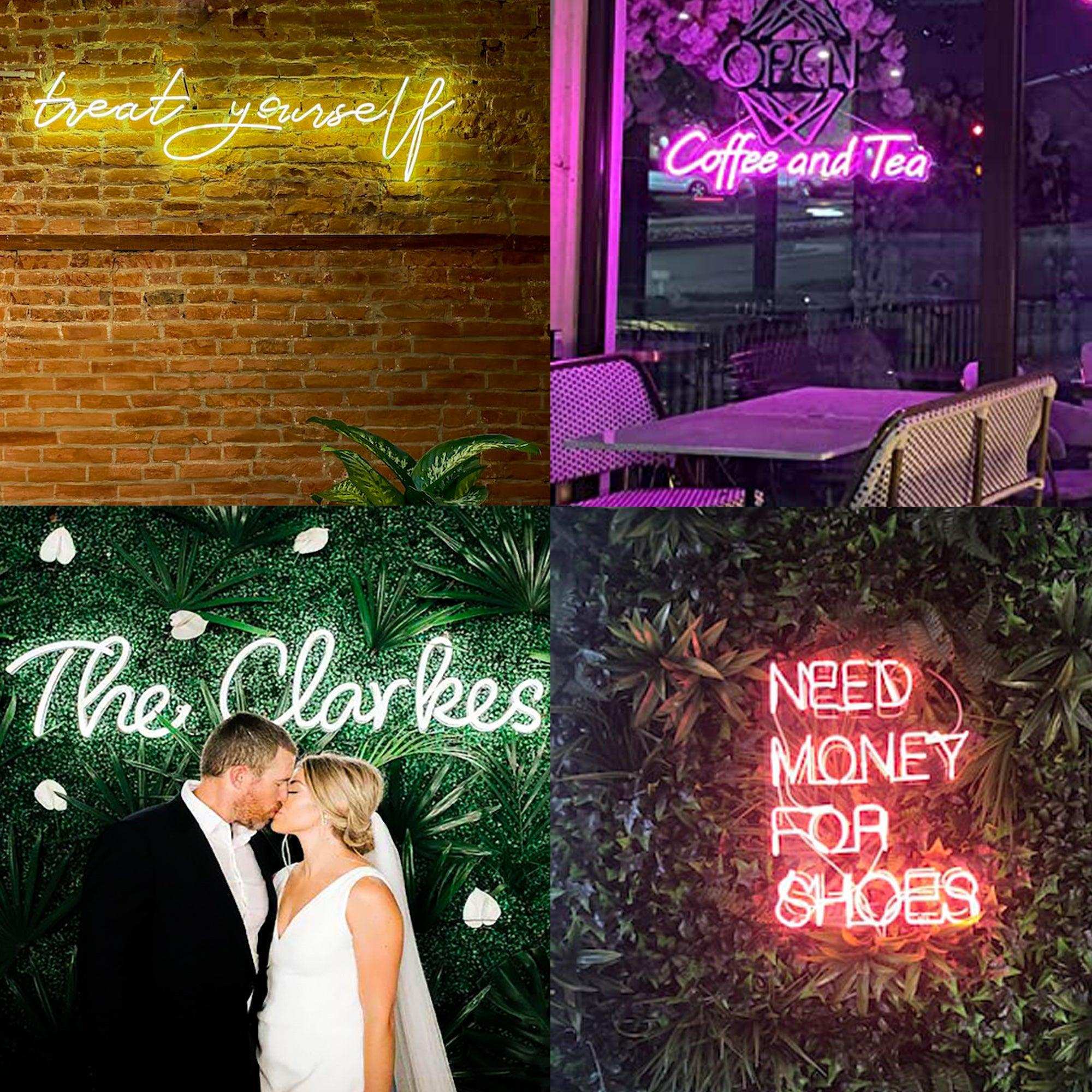 Custom Neon Signs,Personalized Large LED Neon Signs for Wall Decor Bedroom Wedding Birthday Party Bachelorette Party Bar Shop Logo Decorations Personalized Name Neon Lights Sign Birthday Gift Hallweem Decor for Women Family Child(Optional 10" to 60") - CustomizeFactory