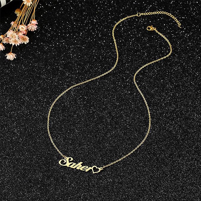 Custom Name Necklace,Necklace Pendant Customized Sterling Silver 18K Gold Jewelry Silver Jewelry pendant Anniversary Birthday Gift Ideas trendy for Women Mom Wife Girls Silver, Gold, Rose, Sterling Silver, No Gemstone