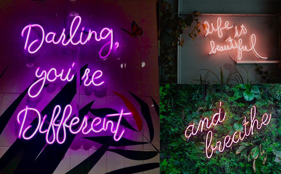 Custom Neon Signs,Personalized Large LED Neon Signs for Wall Decor Bedroom Wedding Birthday Gift Party Bar Shop Logo Decorations Personalized Name Neon Lights Hallweem Decor - CustomizeFactory