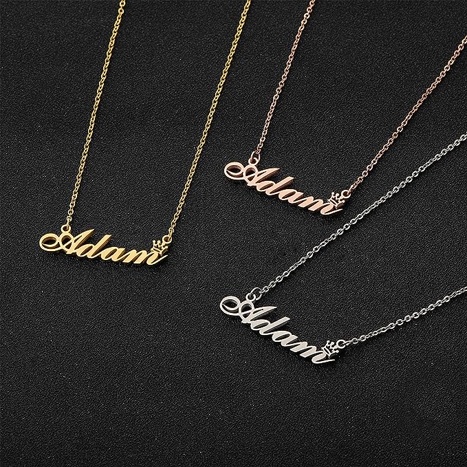 Custom Name Necklace,Necklace Pendant Customized Sterling Silver 18K Gold Jewelry Silver Jewelry pendant Anniversary Birthday Gift Ideas trendy for Women Mom Wife Girls Silver, Gold, Rose, Sterling Silver, No Gemstone