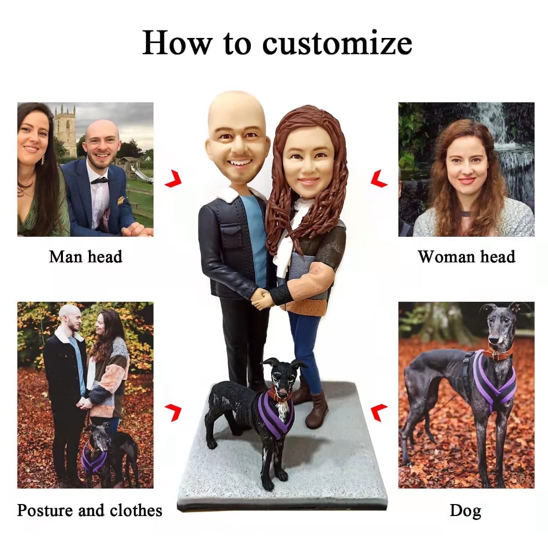 Custom Bobblehead, Custom Figures Personalized Figurine Customized Birthday Gifts for Boyfriend Husband Boss Office Coworker Valentines Day Gifts with Photos(1 Person)