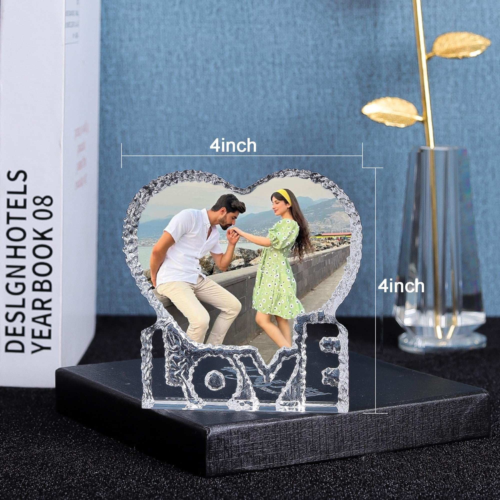 Handimake Custom Crystal with Images, Personalized Crystal Ornaments, Iceberg Crystal Photos, Desktop Decorations, Engraved Color Prints, Creative Gifts