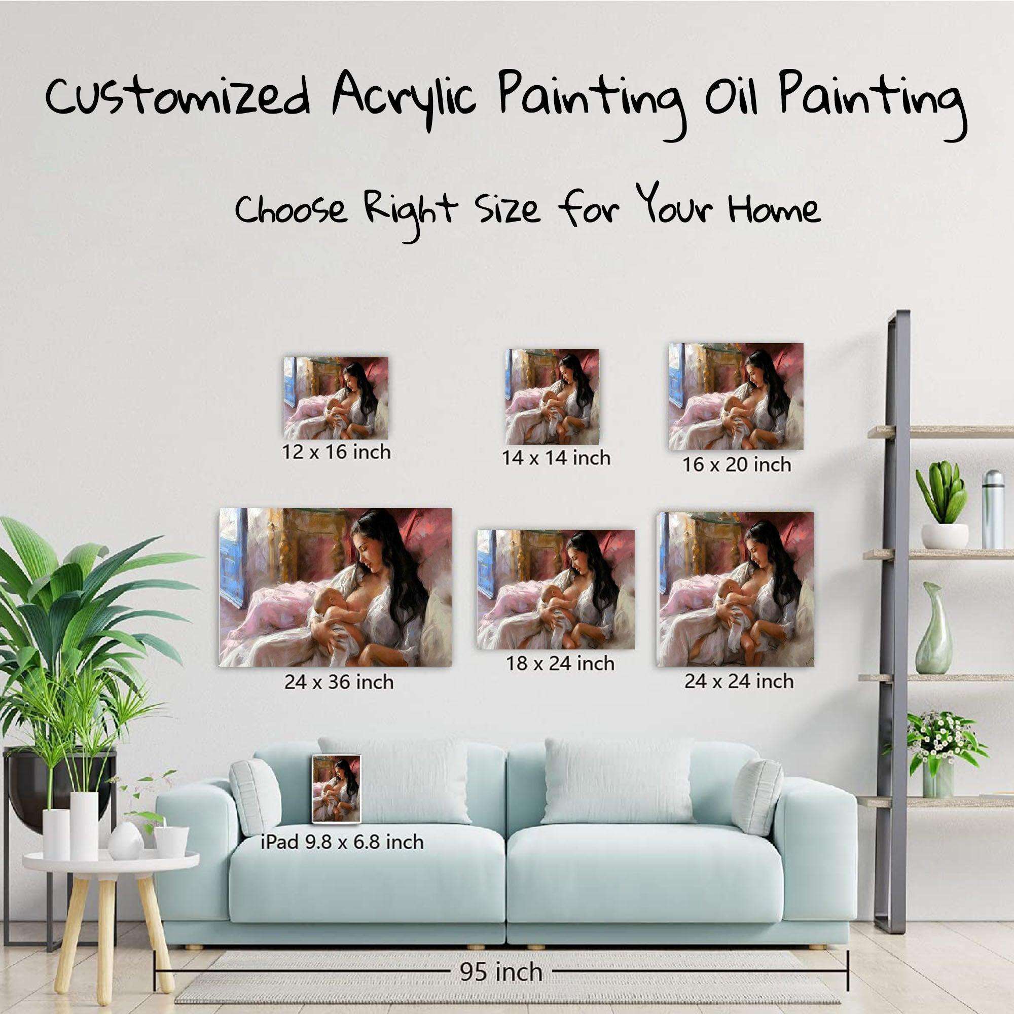 Photo to Custom DIY Paint by Numbers for Adults,Your Own Private Picture Personalized Customized PBN, Acrylic Painting Oil Painting on Framed & Stretched Canvas for Beginners - CustomizeFactory
