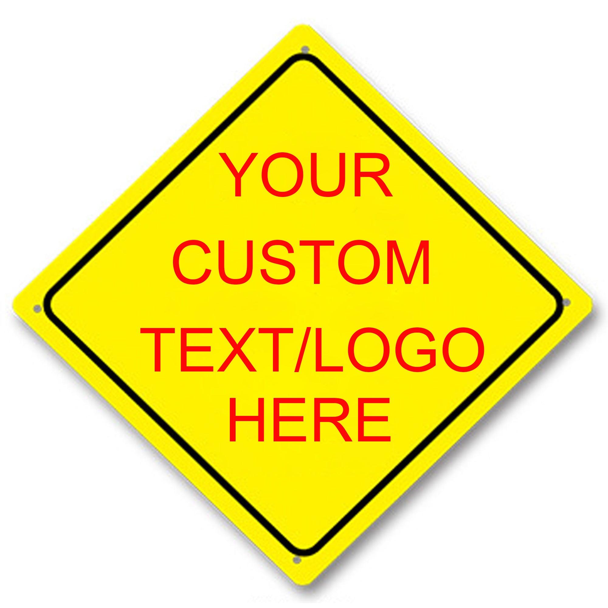 Custom Tin Sign With Your Own Image/logo/Text-Diamond-shape-20x20cm/8x ...