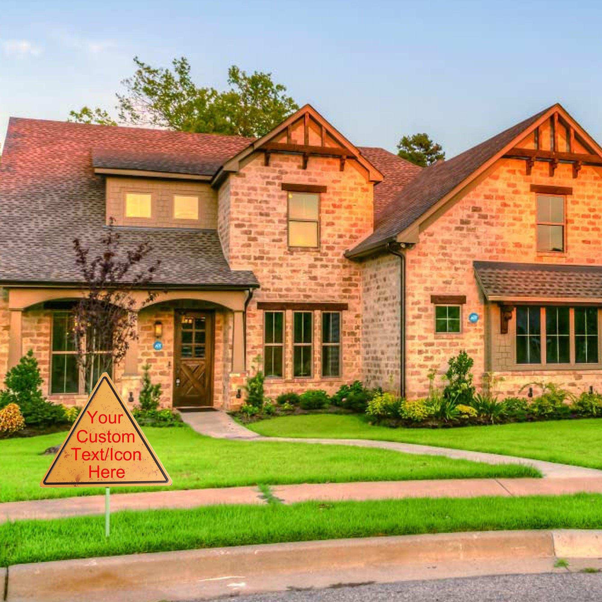 Custom Tin Sign With Your Own Image/logo/Tex-Triangle 34.5x30CM/13.8x12 inch - CustomizeFactory