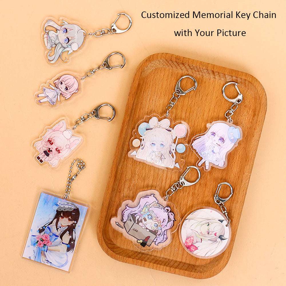 Custom Keychain with Picture, Acrylic Photo Keychain, Personalized Picture Keychains for Men Pet Lover Birthday Gifts