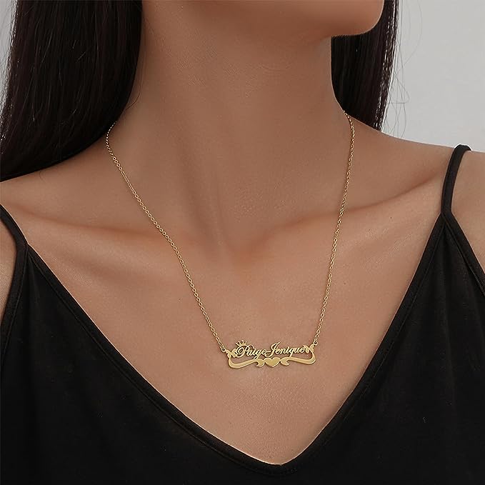 Custom Name Necklace,Necklace Pendant Customized Sterling Silver 18K Gold Jewelry Silver Jewelry pendant Anniversary Birthday Gift Ideas trendy for Women Mom Wife Girls Silver, Gold, Rose, Sterling Silver, No Gemstone