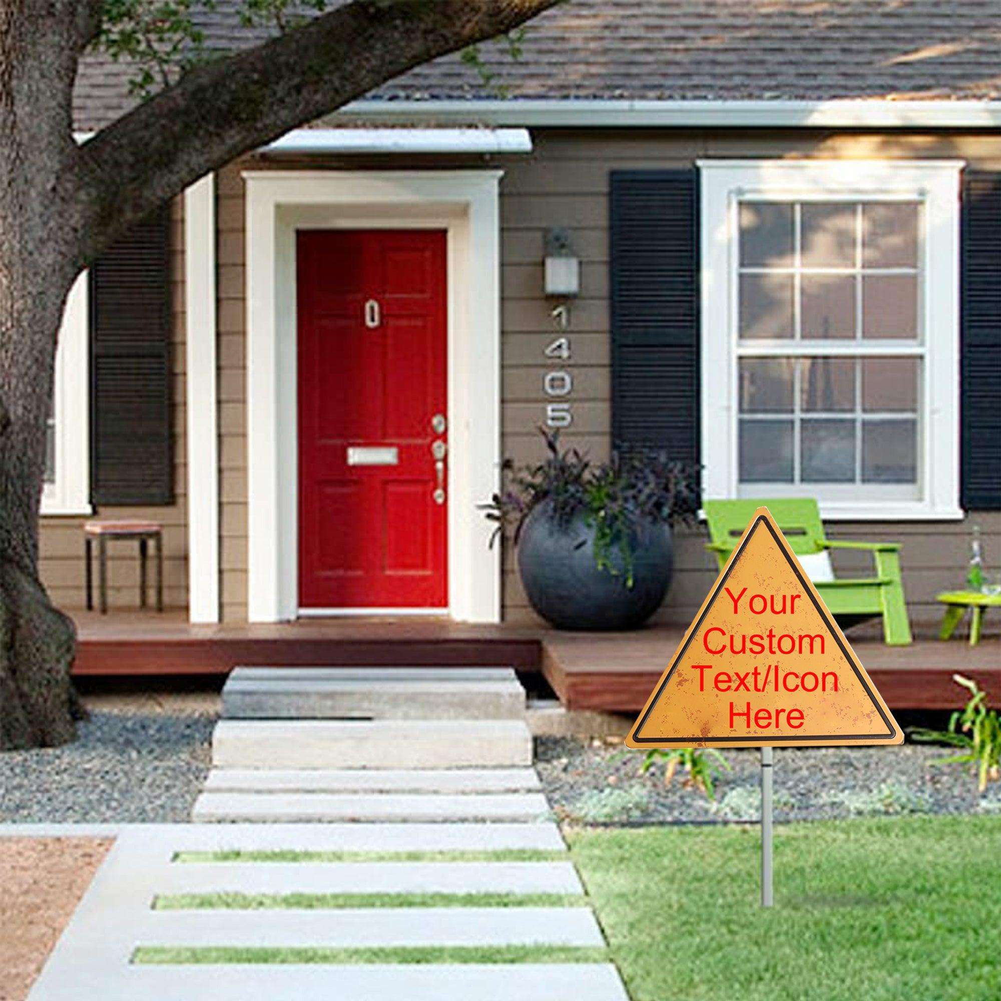 Custom Tin Sign With Your Own Image/logo/Tex-Triangle 34.5x30CM/13.8x12 inch - CustomizeFactory