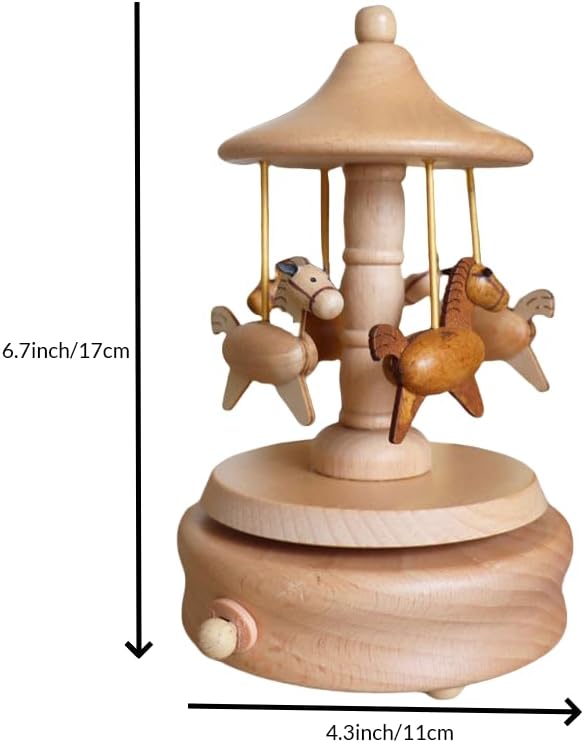 Customized Wooden Music Box, Personalized Name Carving, for Birthday, Valentine's Day, Christmas, Graduation