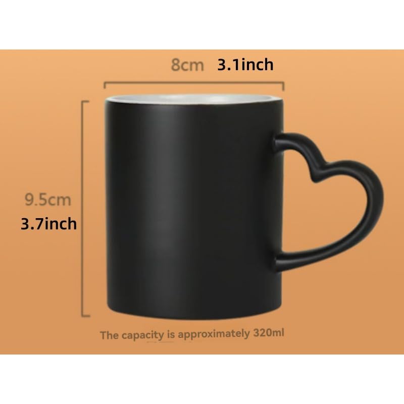 Handimake Customized Color Changing Ceramic Mug, Personalized Text and Photo Thermal Magic Coffee Cup, Tea and Coffee Color Changing Cup, 11oz