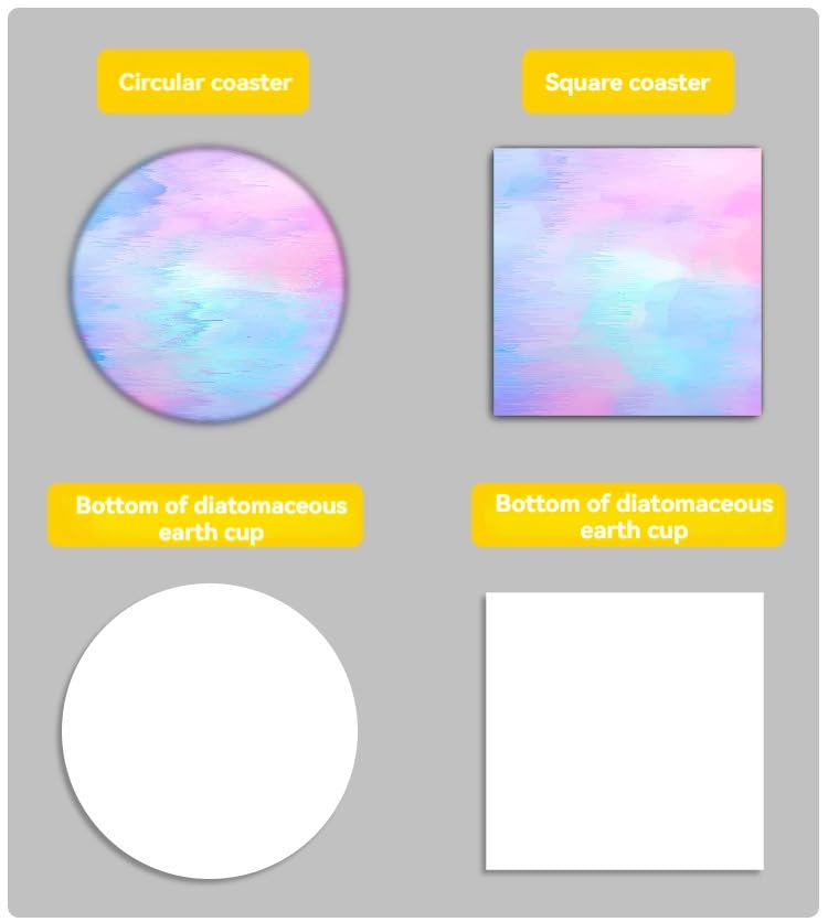 Handimake Customized Ceramic Coasters, Personalized Water Absorbing and Heat Insulating Cup Coasters, Customized Picture/Text Coasters, Dining Mats, Heat Insulating Mats