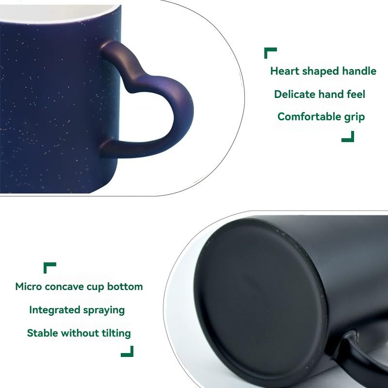 Handimake Customized Color Changing Ceramic Mug, Personalized Text and Photo Thermal Magic Coffee Cup, Tea and Coffee Color Changing Cup, 11oz