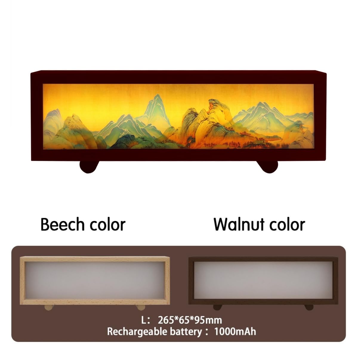 Handimake Customized Wooden Photo Light Box, Personalized Rectangular Photo Frame Light Box, Touch Dimming Ambient Light Desktop Decoration