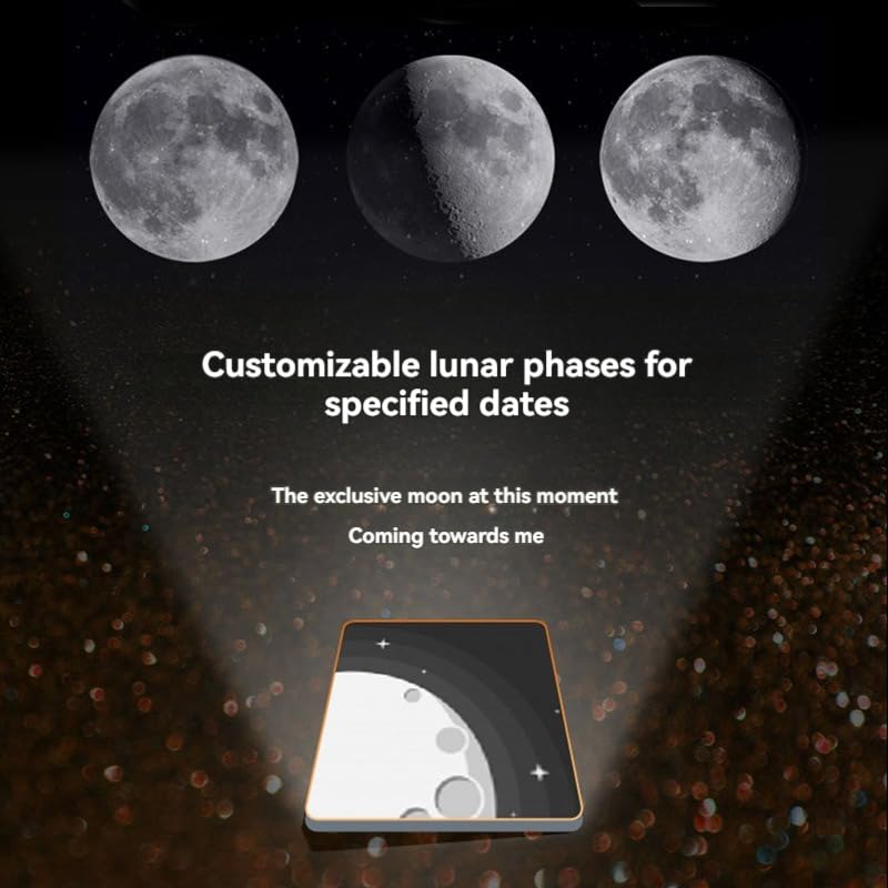 Handimake Personalized 3D Moon Phase Crystal Light, Customized Moon Night Light for Birth Day, Birthday Gift Adult Gift Romantic Couple Creative Night Light