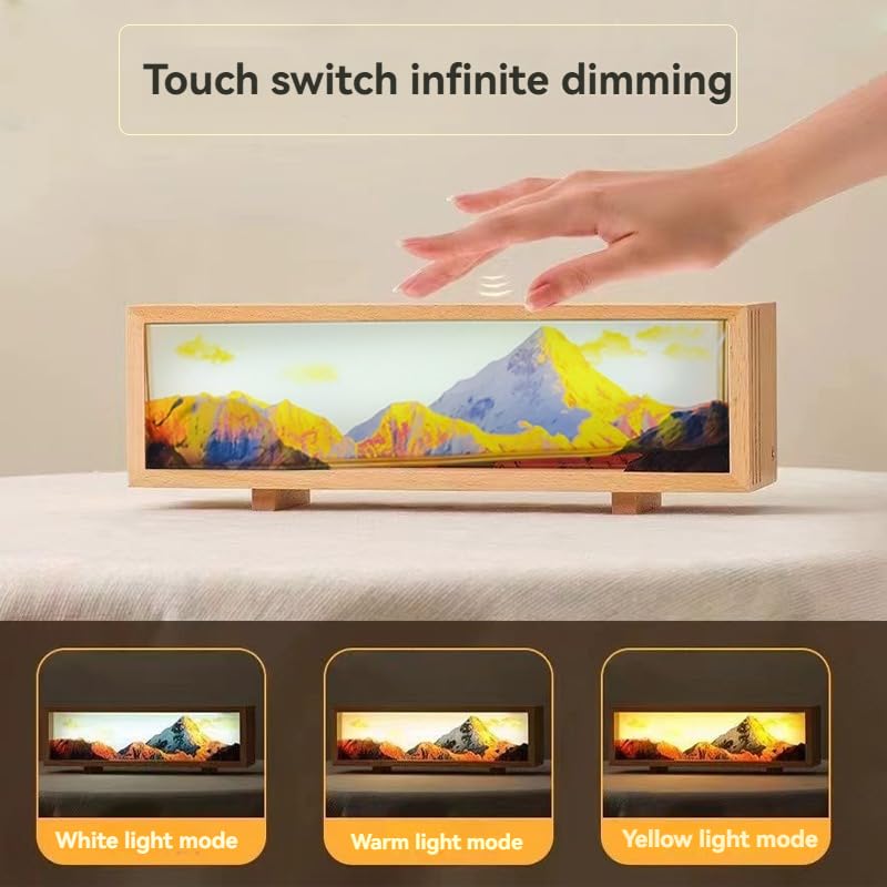 Handimake Customized Wooden Photo Light Box, Personalized Rectangular Photo Frame Light Box, Touch Dimming Ambient Light Desktop Decoration