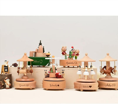 Customized Wooden Music Box, Personalized Name Carving, for Birthday, Valentine's Day, Christmas, Graduation