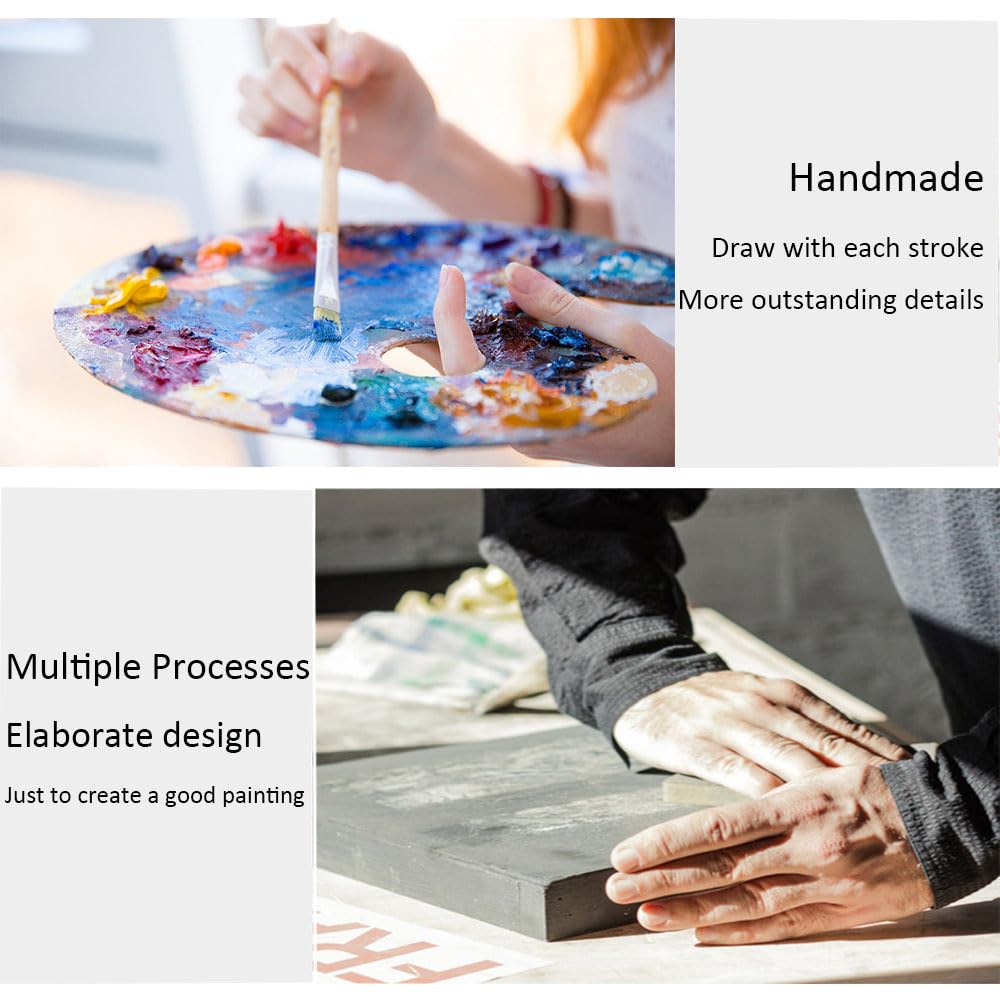 Handimake Custom Portrait Oil Painting from Photo, Oil Paintings Hand Painted, Abstract Contemporary Art Wall Paintings Handmade Home Decorations Vertical Canvas Wall Art Ready to Hang