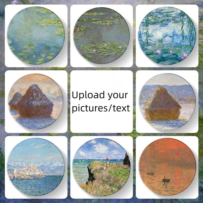 Handimake Customized Ceramic Coasters, Personalized Water Absorbing and Heat Insulating Cup Coasters, Customized Picture/Text Coasters, Dining Mats, Heat Insulating Mats