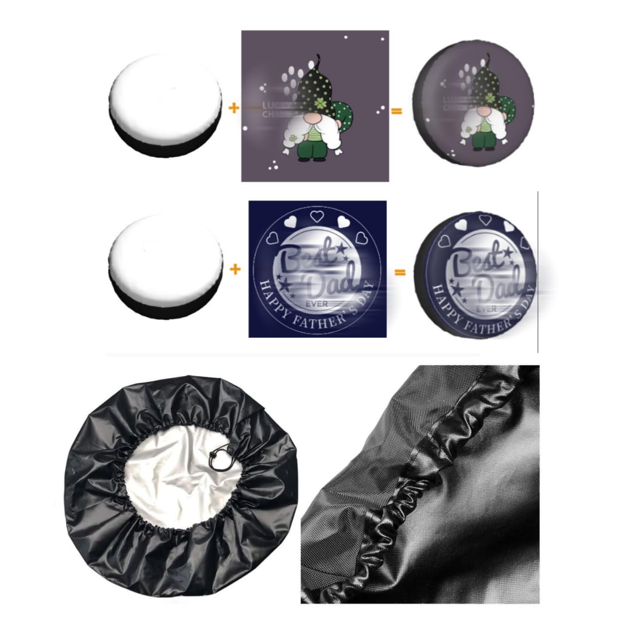 Handimake Customized Car Tire Protection Cover, Personalized Picture/Text/Logo Waterproof Spare Tire Cover, Suitable for Trailer Truck, SUV, and All Vehicle