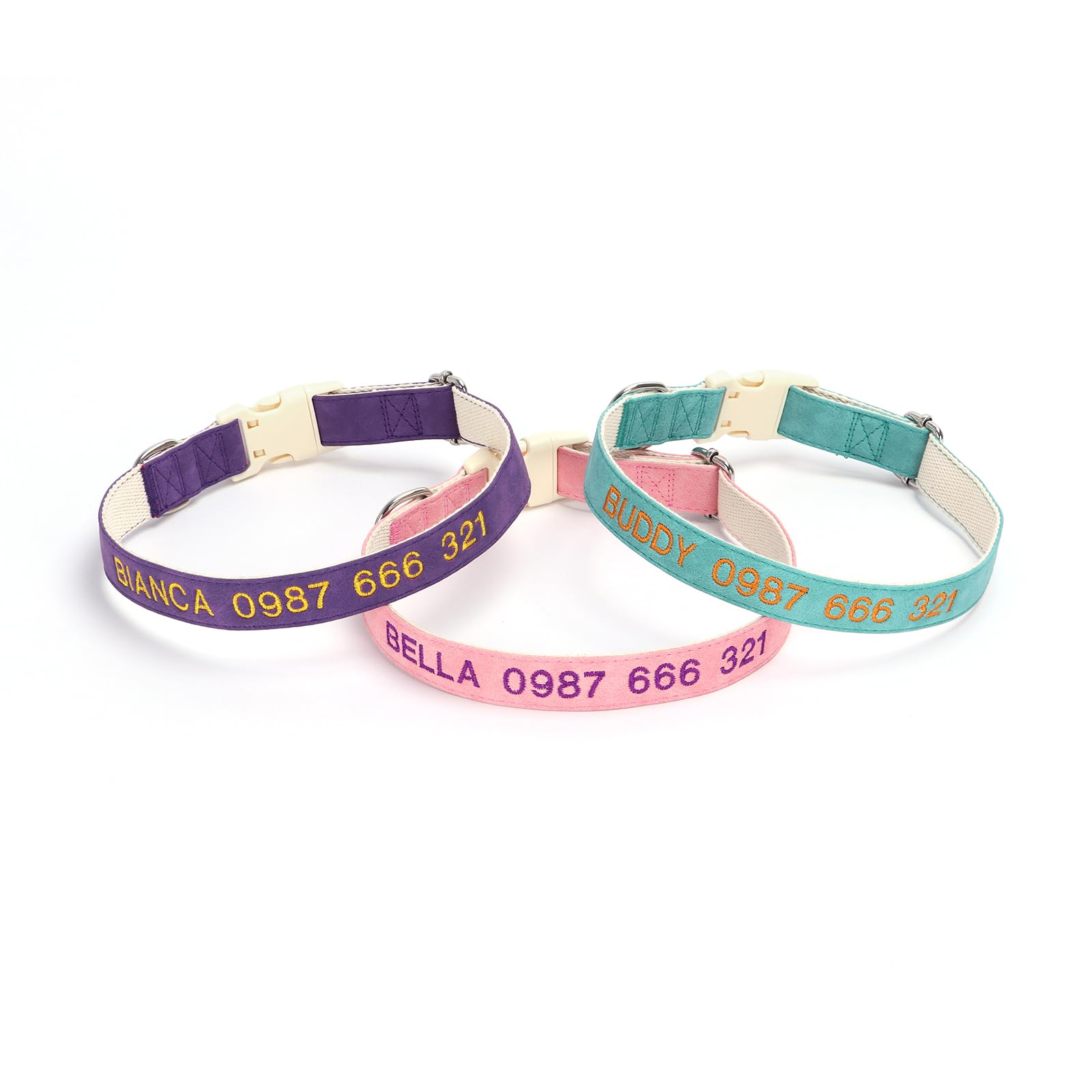 Handimake Customized Leather Cotton pet Collar, Personalized Dog Collar Embroidered with Name and Phone Anti Loss Collar, Available in XS, S, M, and L Sizes pet collar pet collar pet collar