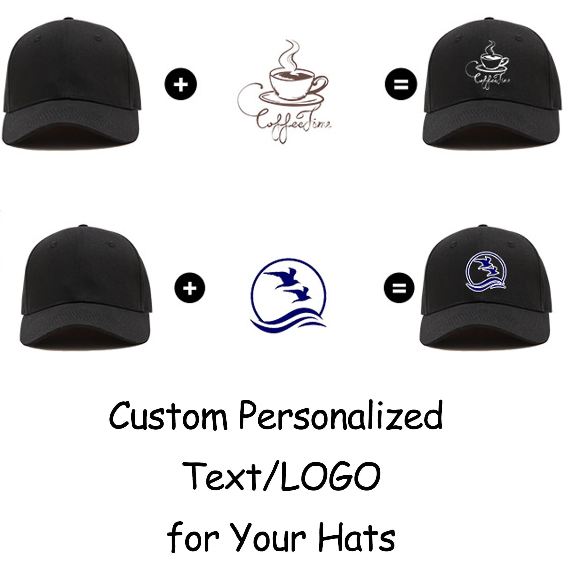 Handimake Custom Hat, Embroidered Baseball Adjustable Hat/Cap with Your Text/Logo-Your Own Text Personalized Dad Hats Gift