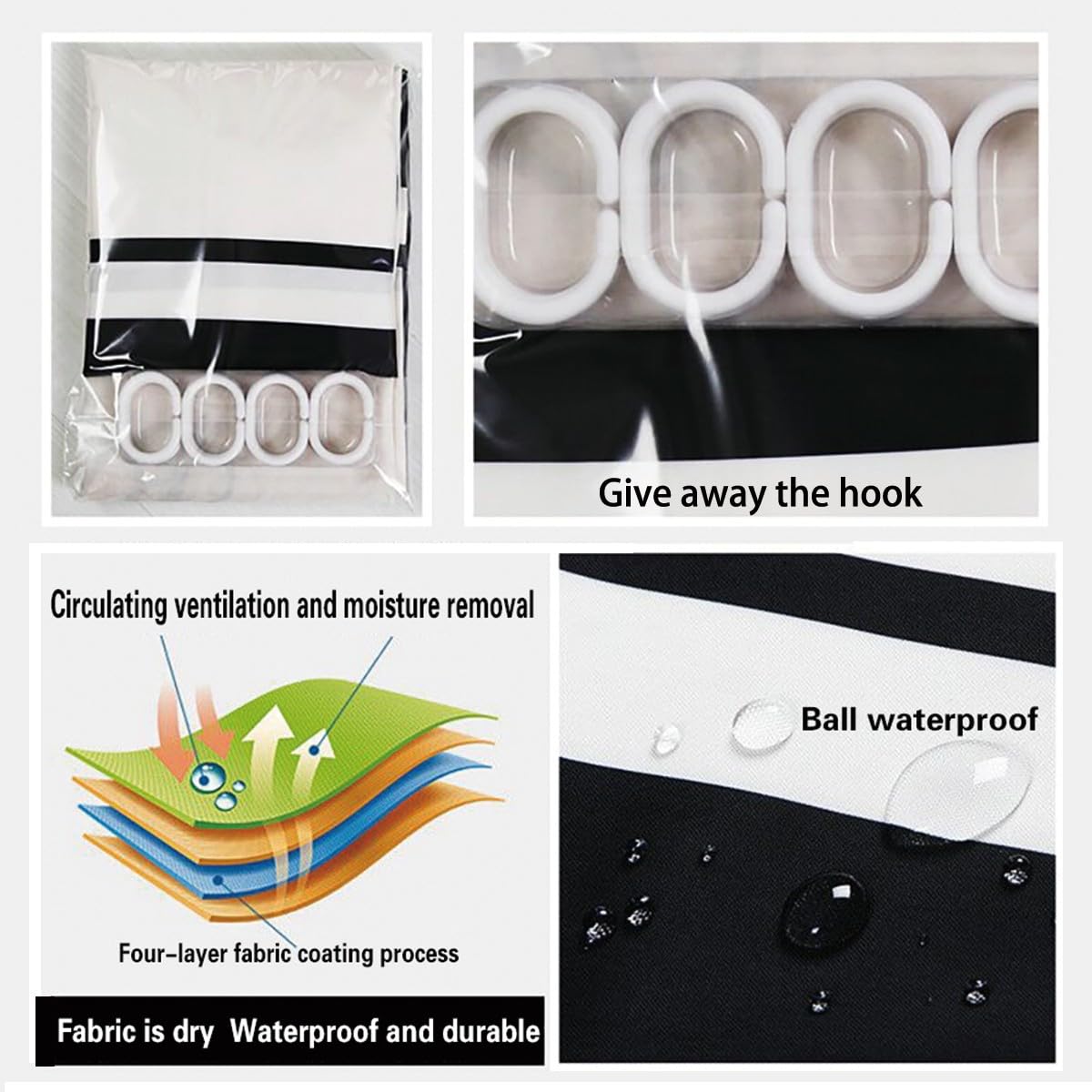 Handimake Customised Polyester Shower Curtain, Personalised Picture/Text, Waterproof Waterproof Cloth Shower Curtain