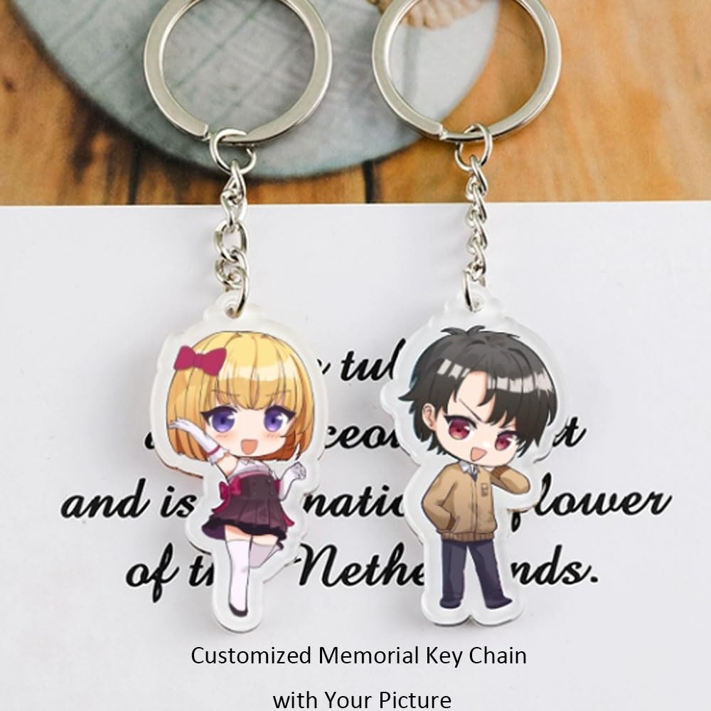 Handimake Custom Keychain with Picture, Acrylic Photo Keychain, Personalized Picture Keychains for Men Pet Lover Birthday Gifts