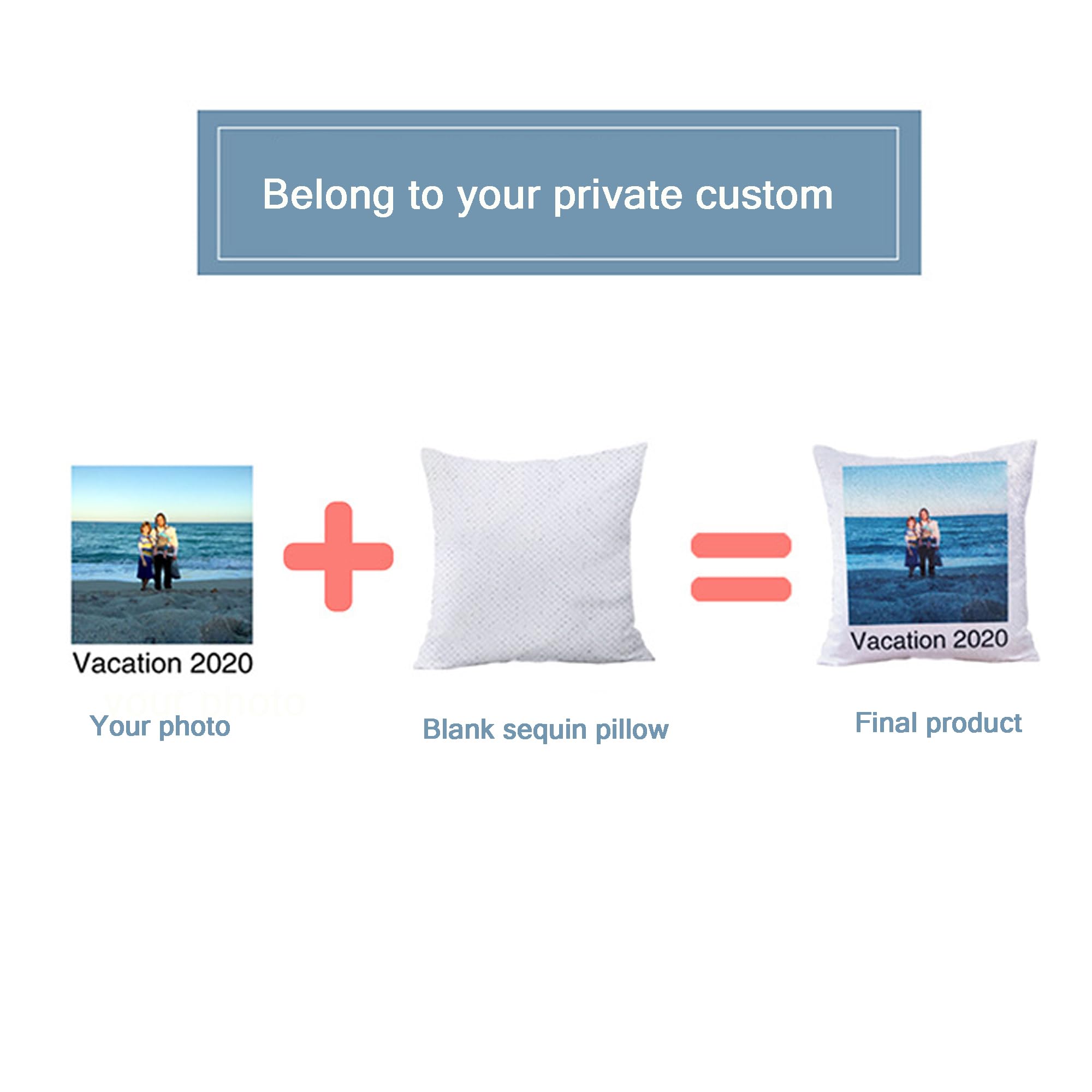 Handimake Custom Sequin Pillow, Custom Love, Couple Pet Photo Pillow Personalized Sequin Throw Pillow Sequins Magic Pillow Cases with Your Loved Ones - Custom Couple Mothers Day Memorial Gifts