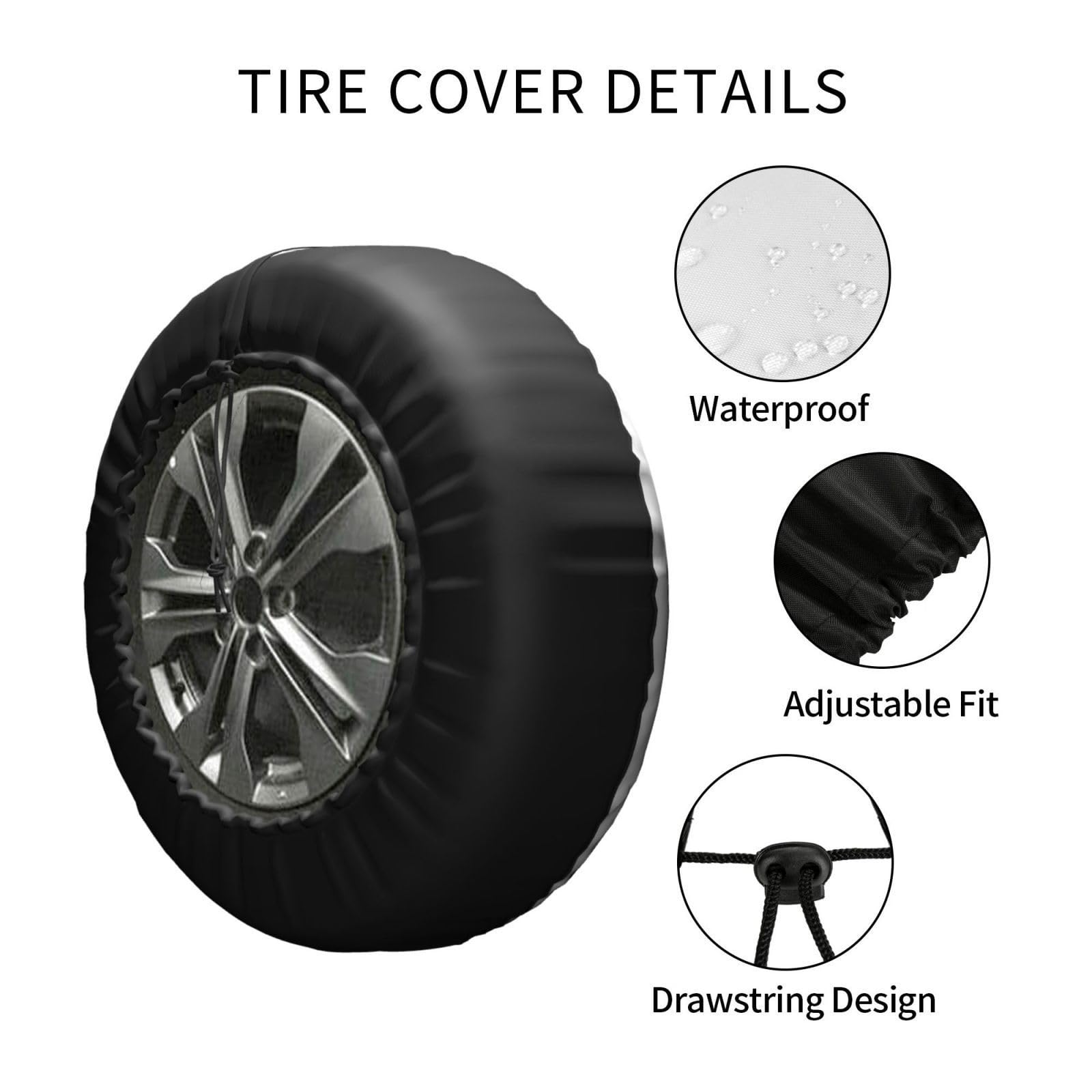 Handimake Customized Car Tire Protection Cover, Personalized Picture/Text/Logo Waterproof Spare Tire Cover, Suitable for Trailer Truck, SUV, and All Vehicle
