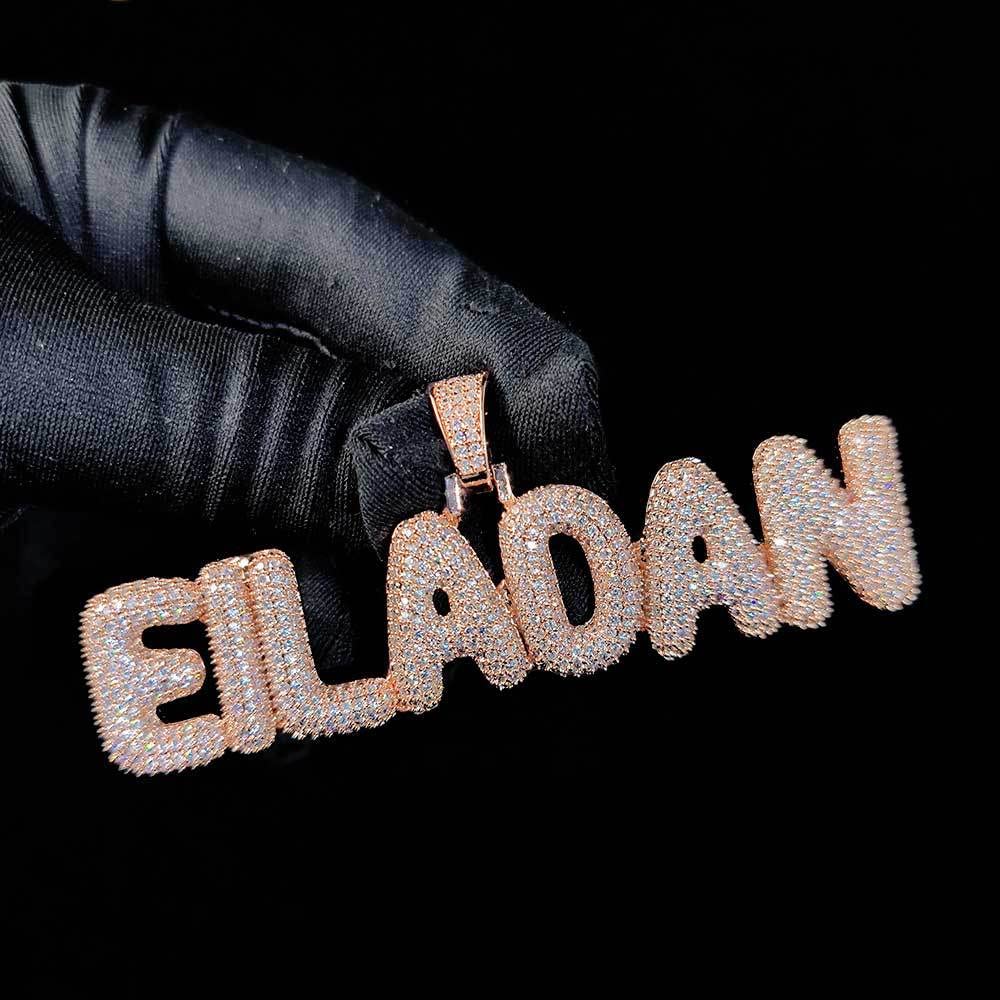 Handimake Customized English font letter necklace, personalized copper inlaid zircon letter pendant, DIY creative men's and women's necklace (1 letter)