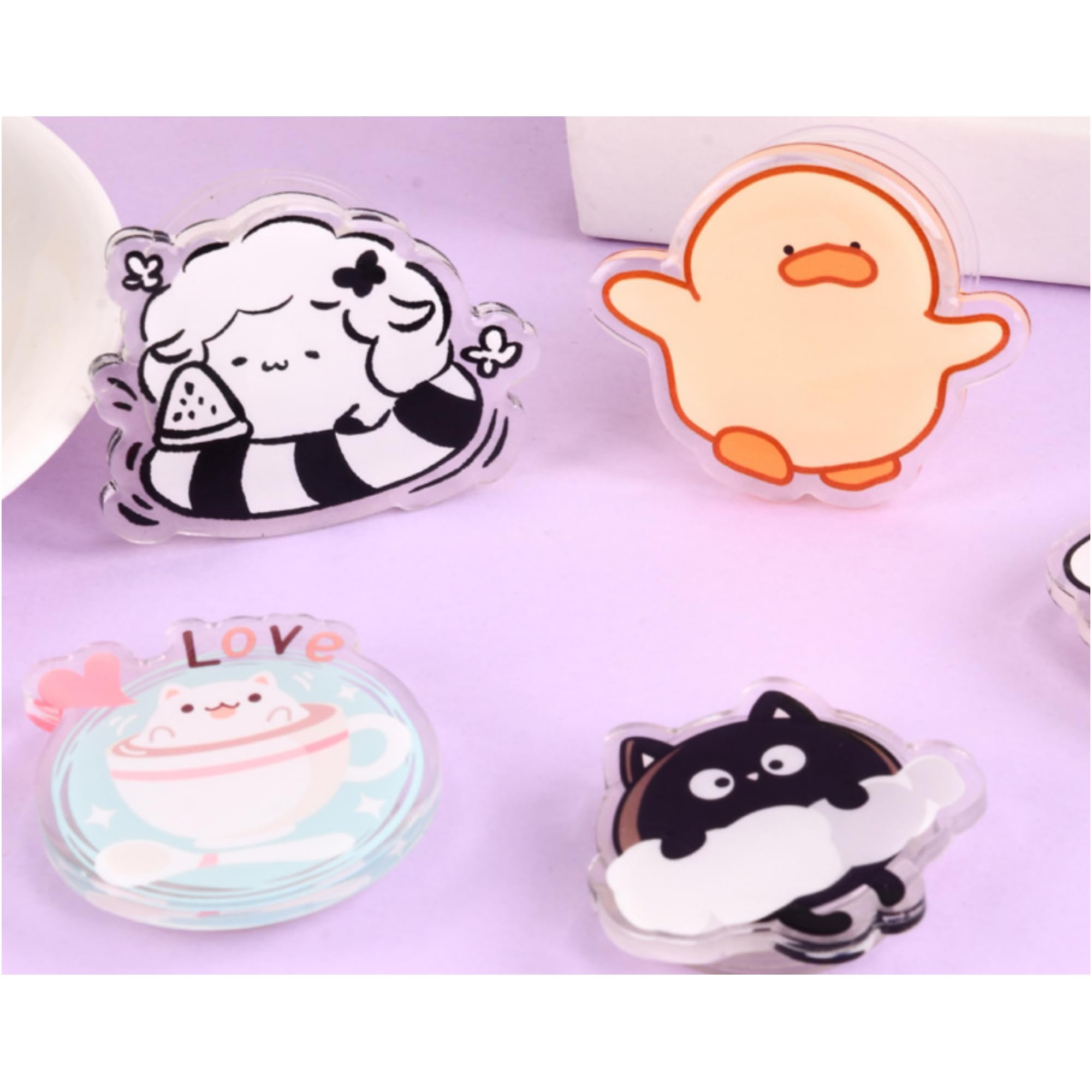 Handimake Customized Acrylic Phone Grip Holder, Personalized Picture Phone Case Holder with Retractable Design, DIY Cartoon Phone Holder Sticker