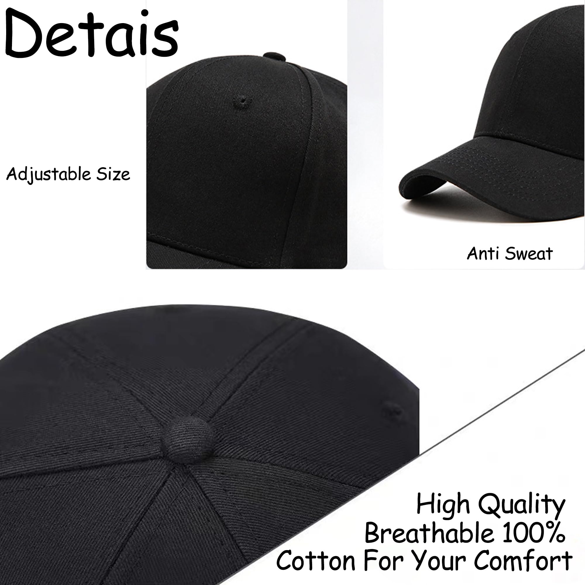 Handimake Custom Hat, Embroidered Baseball Adjustable Hat/Cap with Your Text/Logo-Your Own Text Personalized Dad Hats Gift