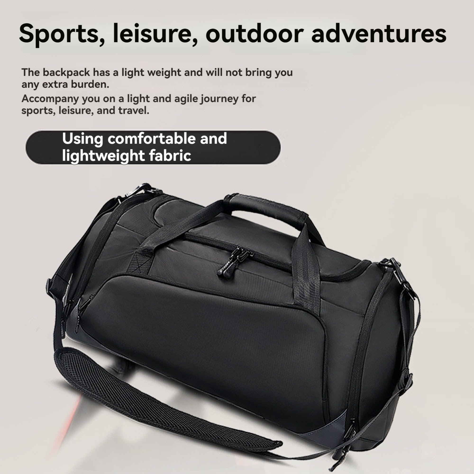 Handimake Customized fitness bag, personalized logo/text basketball luggage bag, large capacity dry wet separation football training independent shoe compartment fitness bag