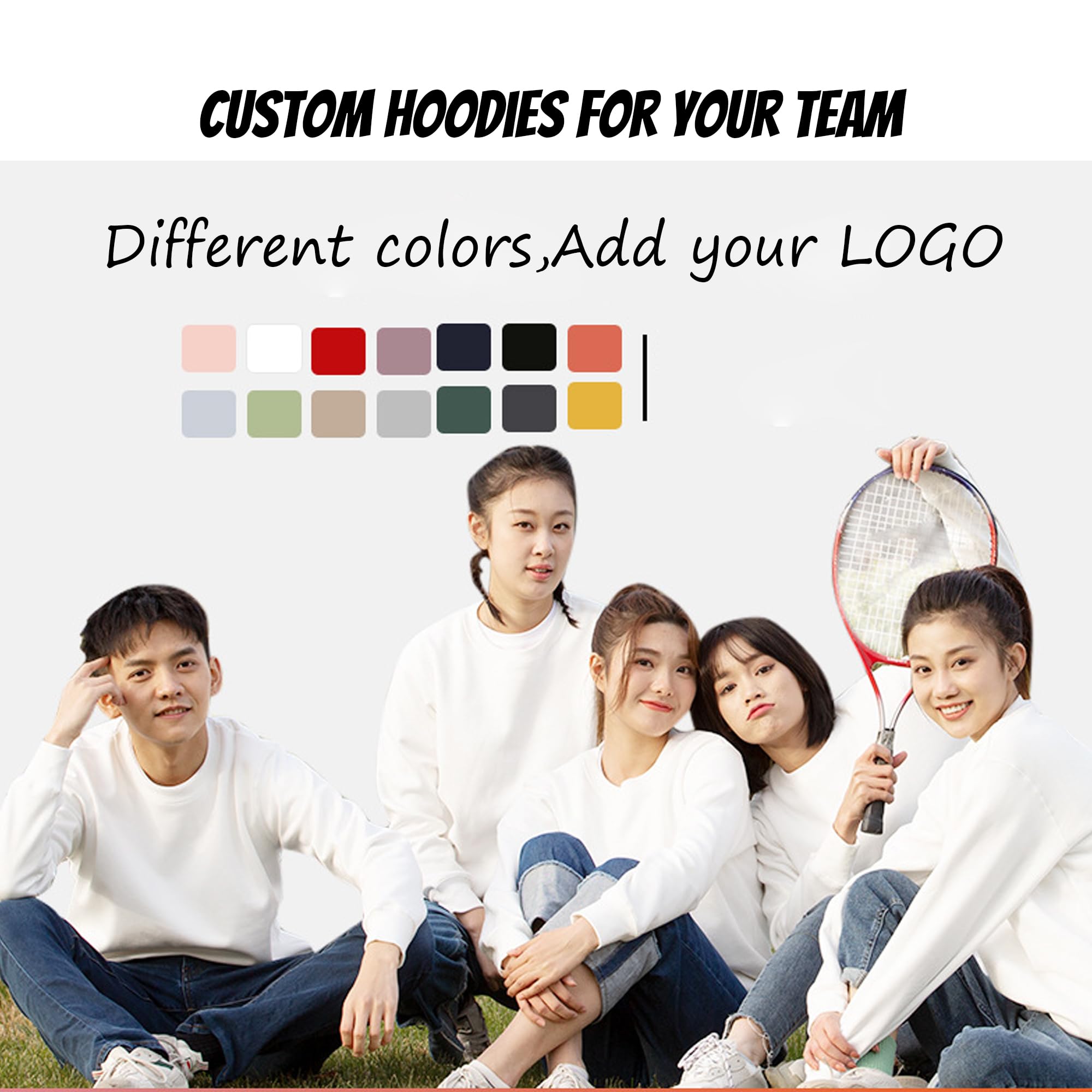 Handimake Unisex Design Your Own Hoodie-Custom Hoodies Team Sweatshirts-Add Your Own Text/Logo/Picture/Anythings Design Personalized Front & Back Sweatshirt Hoodie-Gift for Couple Lovers Husband Boyfriend