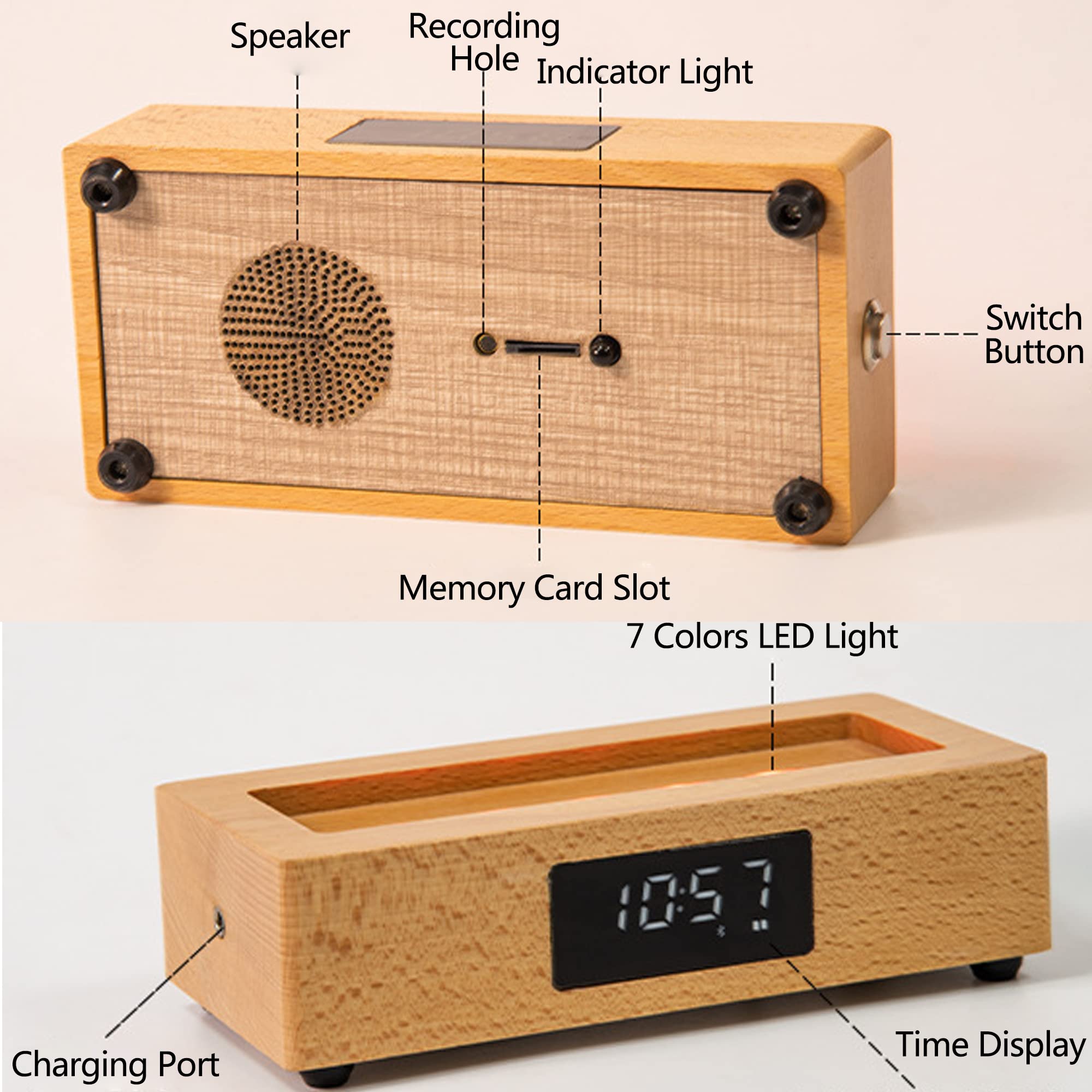 Handimake Customize your images with 3D crystal 7-color LED lights, wooden base, and customized holographic photos etched inside the crystal (Vertical)