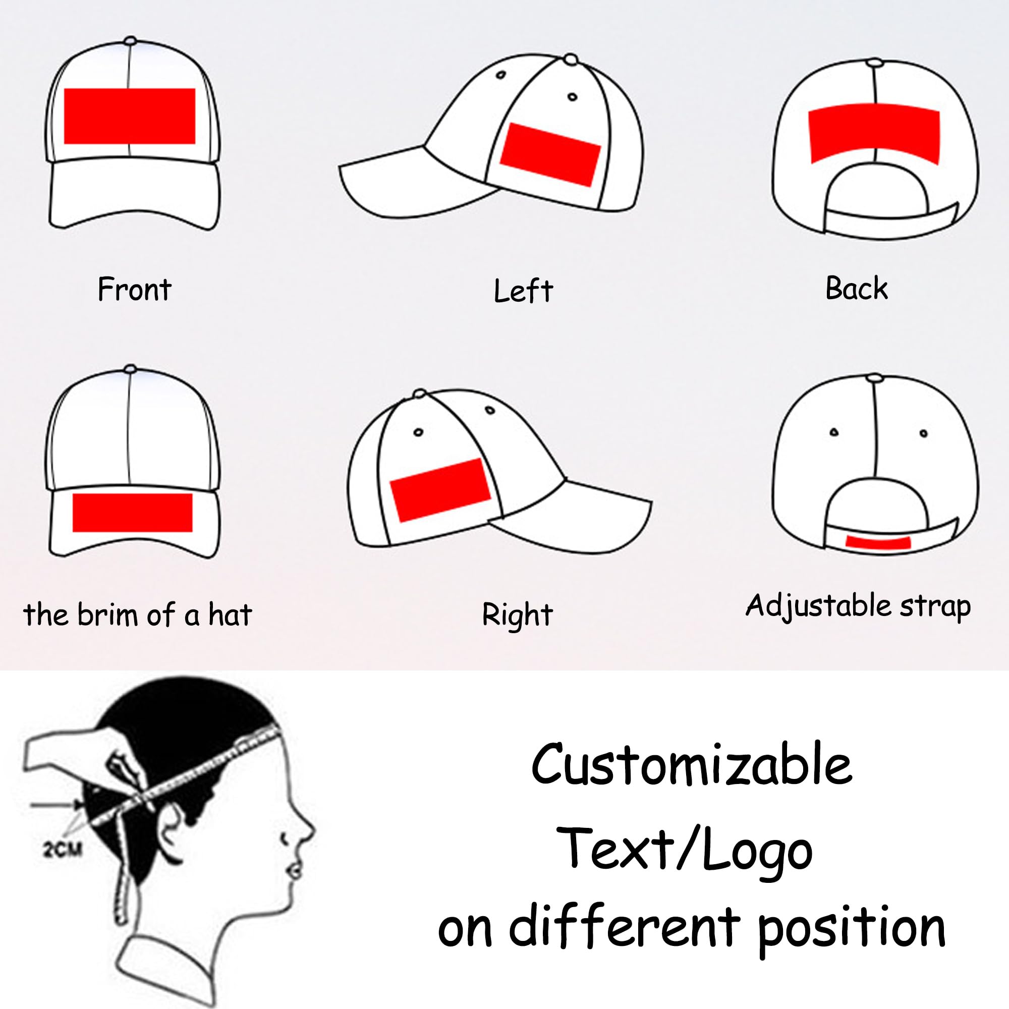 Handimake Custom Hat, Embroidered Baseball Adjustable Hat/Cap with Your Text/Logo-Your Own Text Personalized Dad Hats Gift