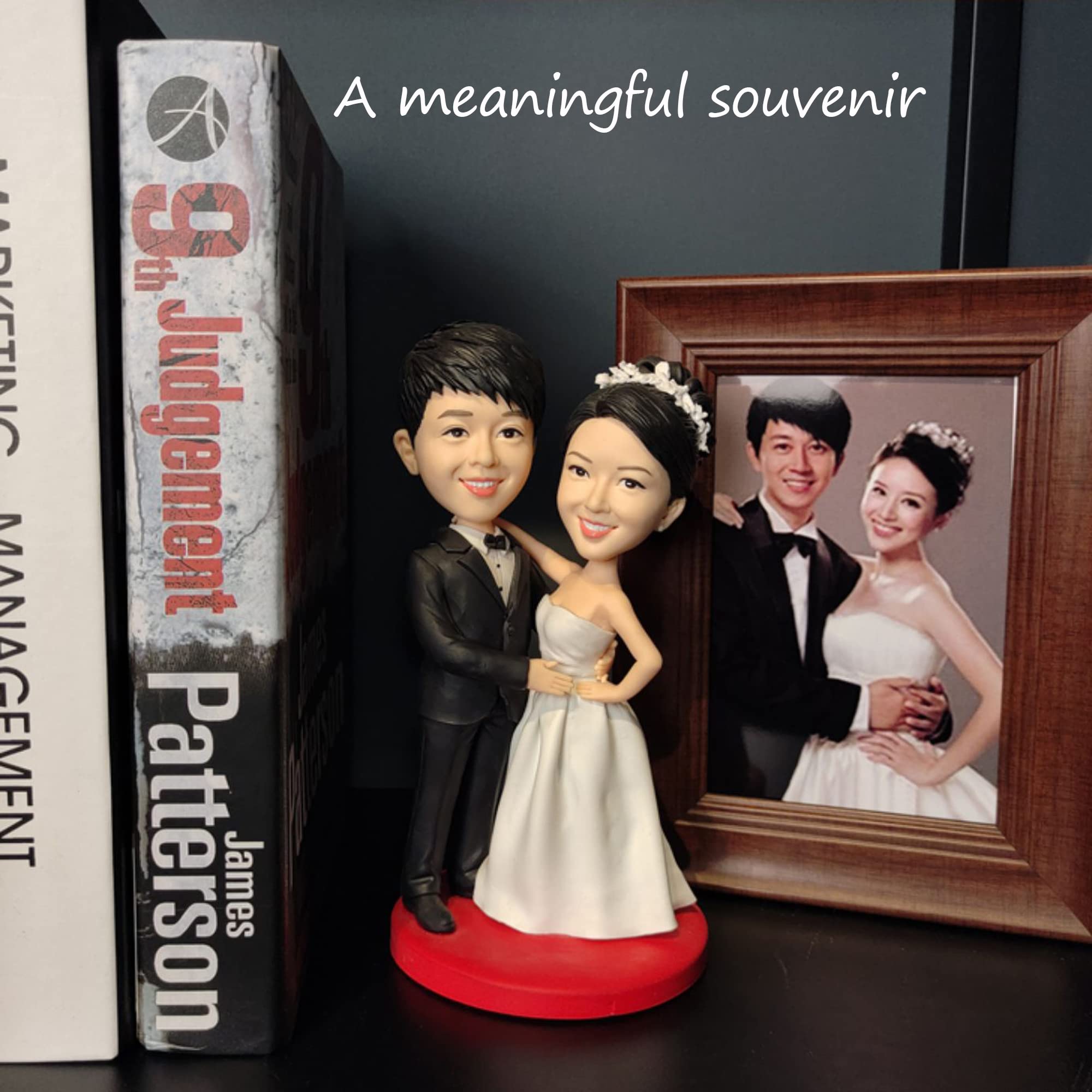 Handimake Customizable Bobblehead Figurine, Custom Figures Personalized Figurine Customized Birthday Gifts for Boyfriend Husband Boss Office Coworker Valentines Day Gifts with Photos