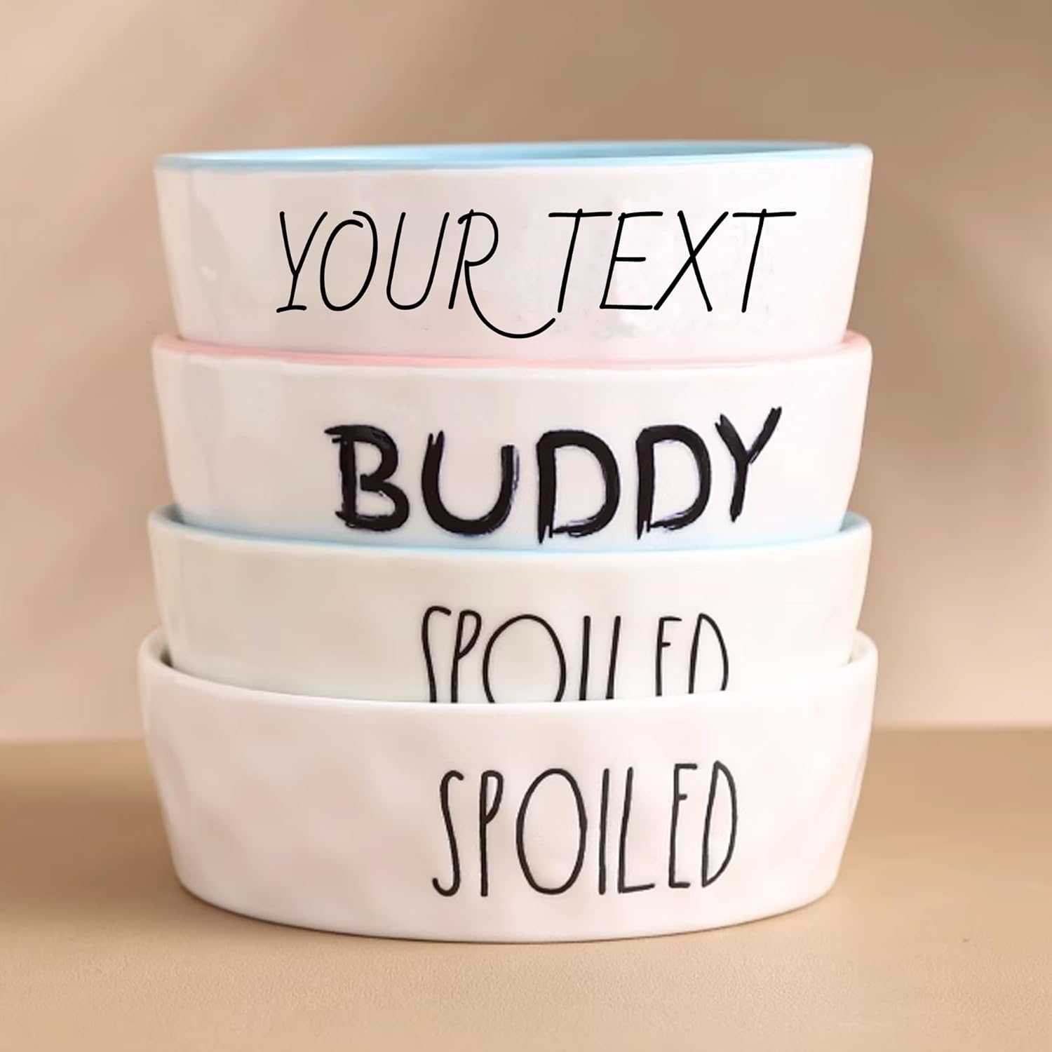 Handimake Personalized Dog Bowl Pet Owner Gifts Customizable Pet Name Your Pet’s Name Custom Pet Bowls for Dog, Cat, Puppy or Kitten Dish for Dry Wet Food or Water (Small)