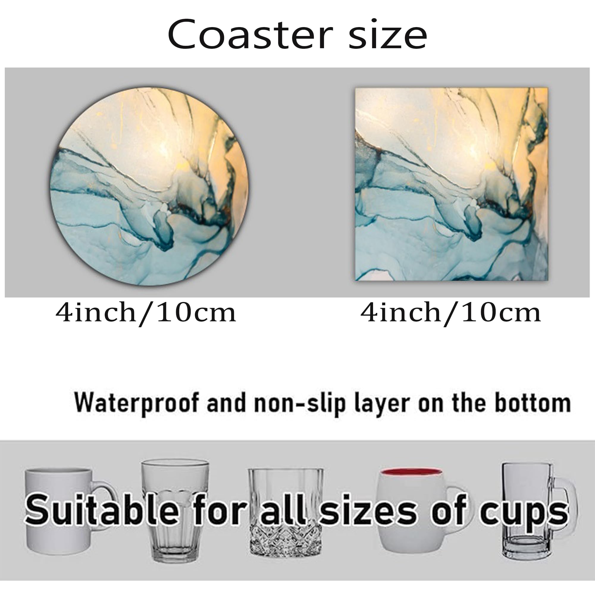 Handimake Customized Ceramic Coasters, Personalized Water Absorbing and Heat Insulating Cup Coasters, Customized Picture/Text Coasters, Dining Mats, Heat Insulating Mats