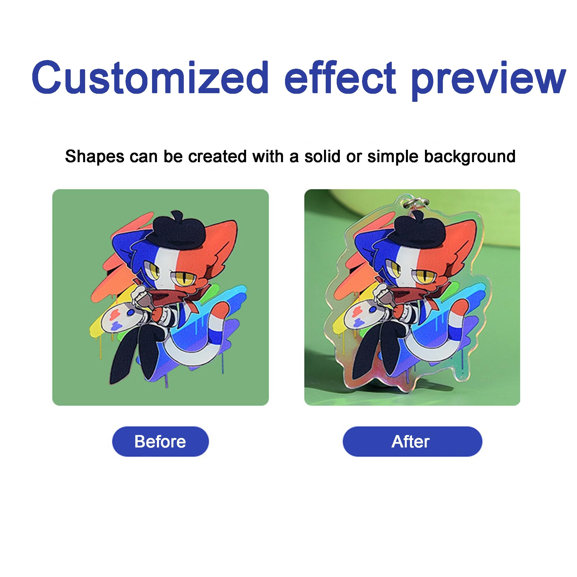 Handimake Custom Image Acrylic Keychain Double sided Printing Acrylic Keychain Personalized Gift Keychain, Pet Commemorative Souvenir Keychain, Birthday and Wedding Gifts