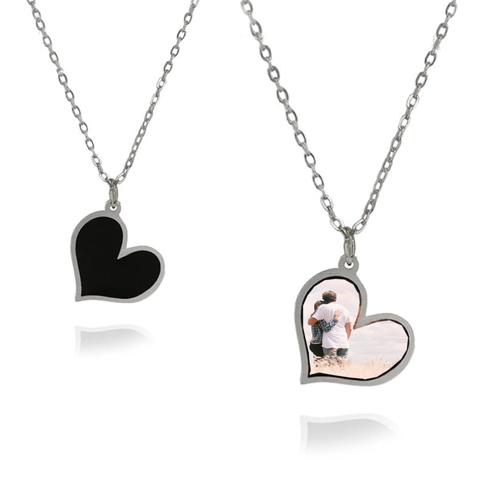 Handimake Customized Photo Color Changing Necklace, Personalized Image and Text, Octagonal/Heart/Circle/Rectangle/Ellipse