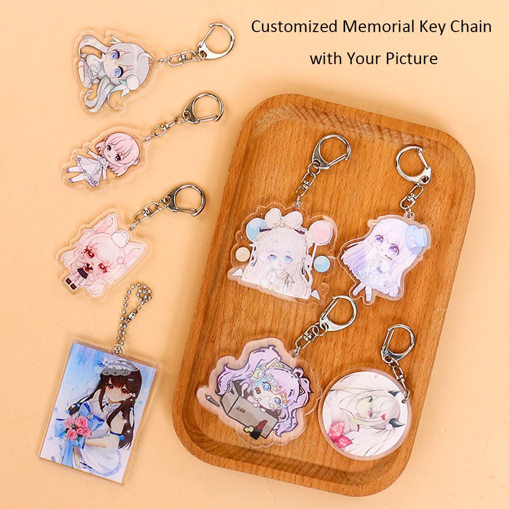 Handimake Custom Keychain with Picture, Acrylic Photo Keychain, Personalized Picture Keychains for Men Pet Lover Birthday Gifts