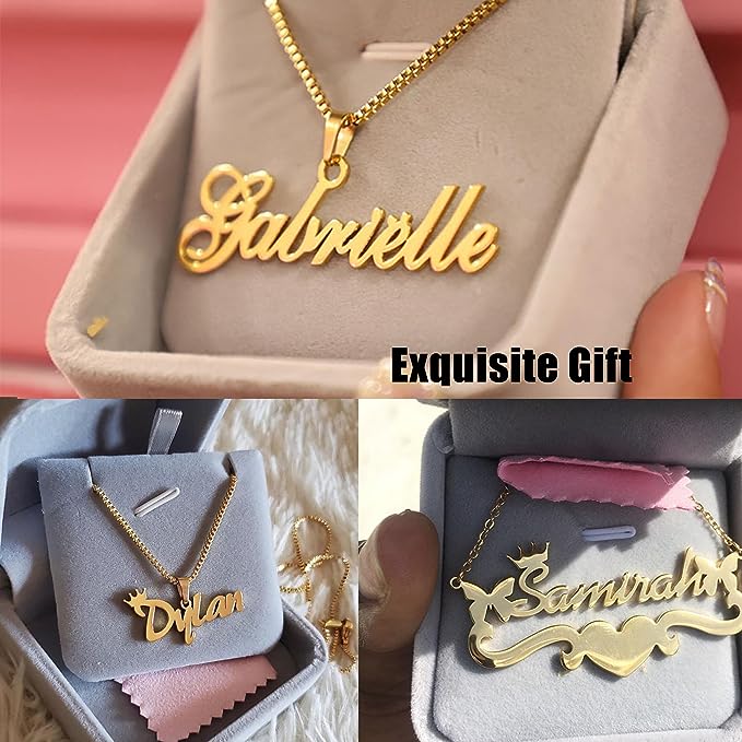 Custom Name Necklace,Necklace Pendant Customized Sterling Silver 18K Gold Jewelry Silver Jewelry pendant Anniversary Birthday Gift Ideas trendy for Women Mom Wife Girls Silver, Gold, Rose, Sterling Silver, No Gemstone