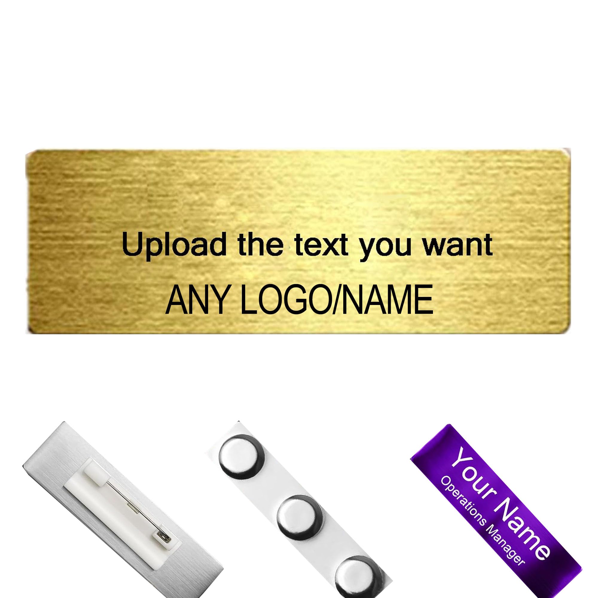 Handimake Custom Name Tags, Customized Carved Name Badge, Personalized Magnet ID tag, Metal Laser Name Badge, Suitable for Clothing, Commerce, Office, Workers, Students, and Employees