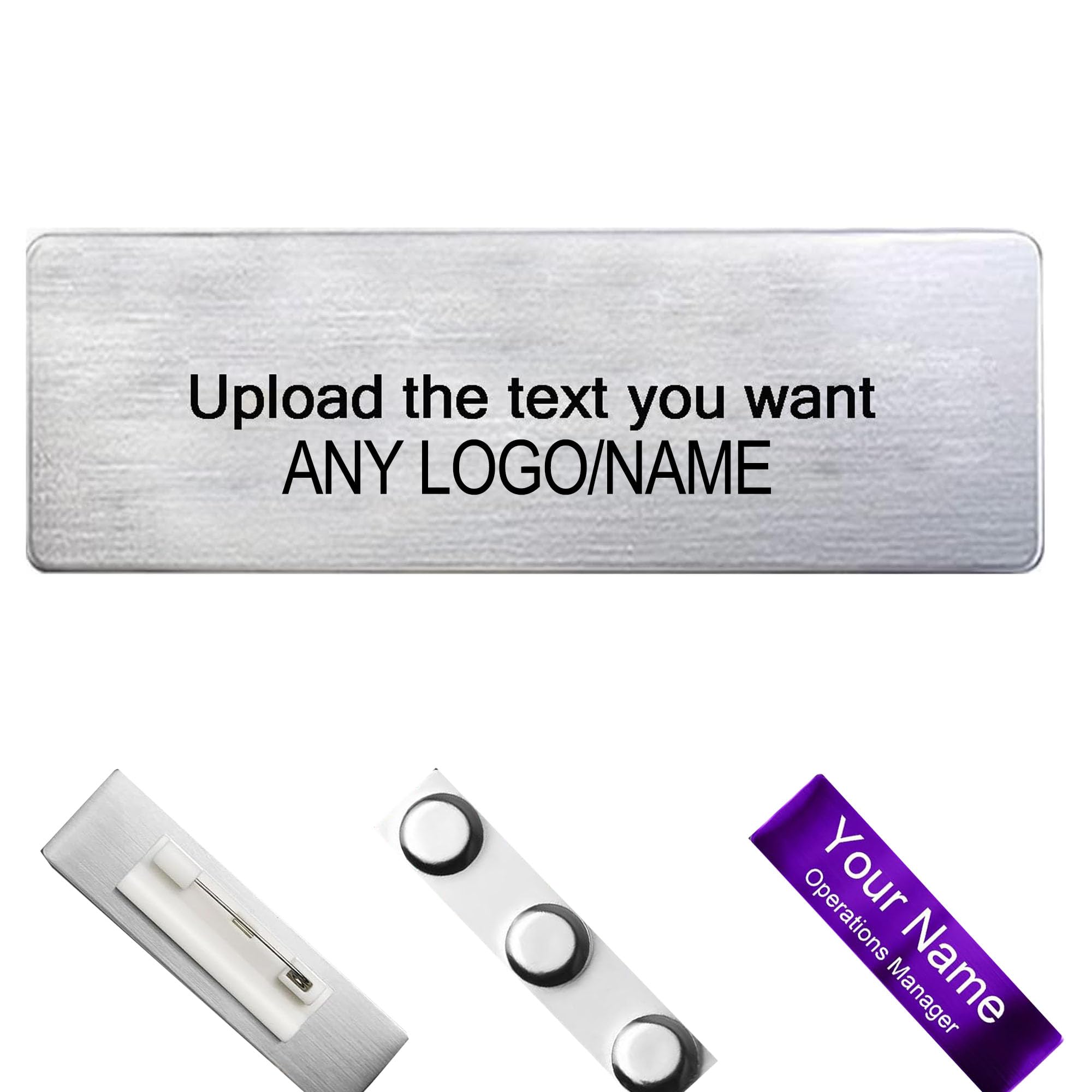 Handimake Custom Name Tags, Customized Carved Name Badge, Personalized Magnet ID tag, Metal Laser Name Badge, Suitable for Clothing, Commerce, Office, Workers, Students, and Employees