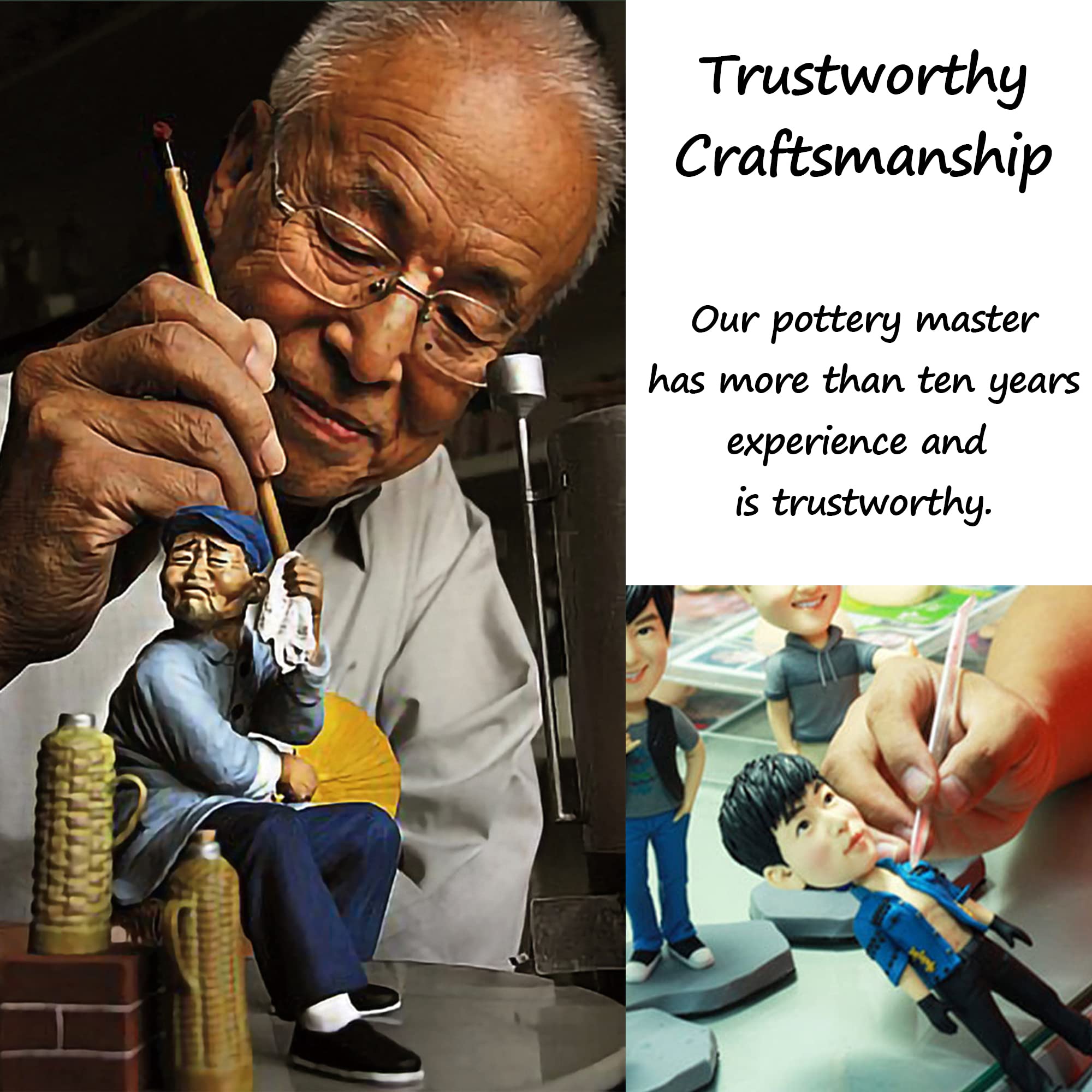 Handimake Customizable Bobblehead Figurine, Custom Figures Personalized Figurine Customized Birthday Gifts for Boyfriend Husband Boss Office Coworker Valentines Day Gifts with Photos