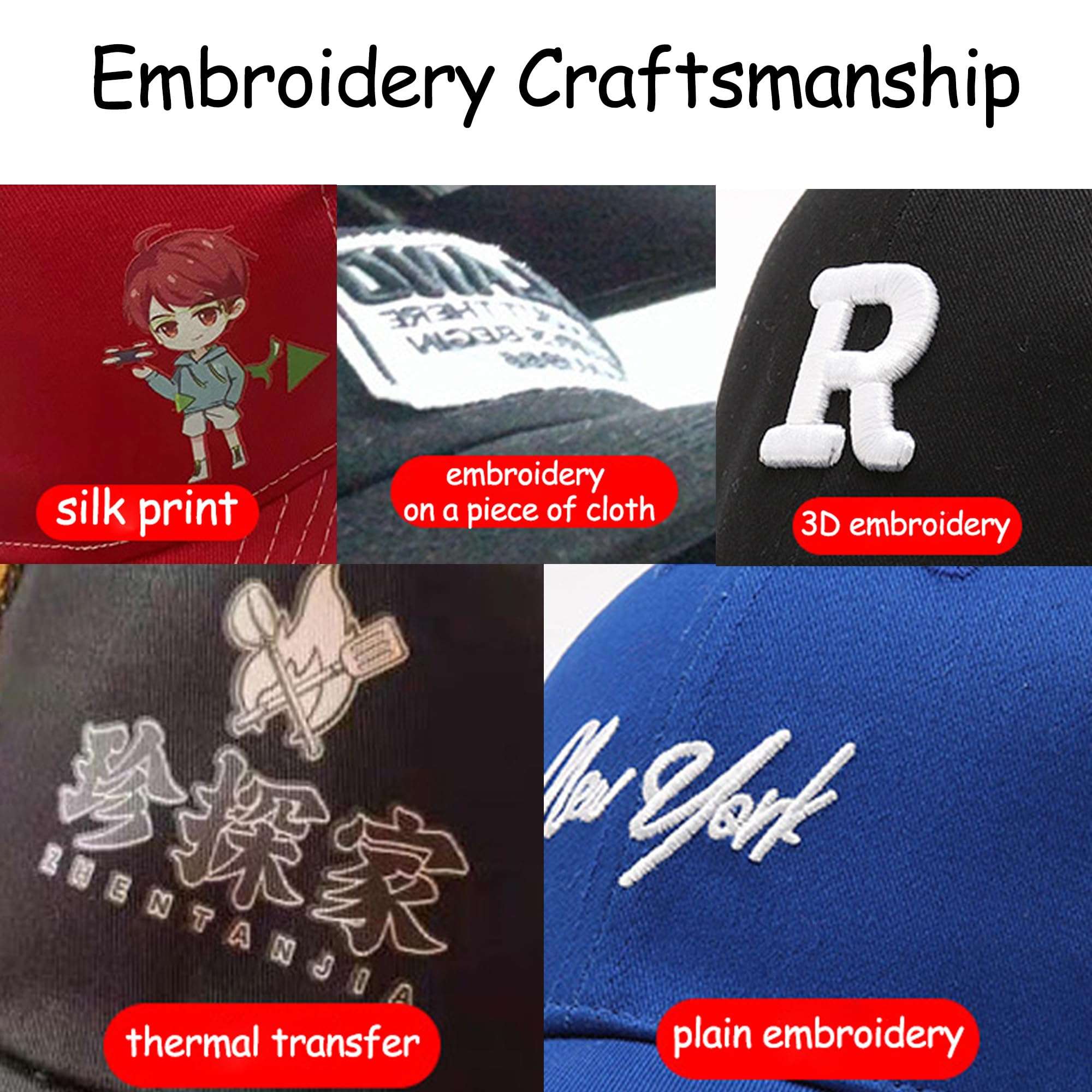 Handimake Custom Hat, Embroidered Baseball Adjustable Hat/Cap with Your Text/Logo-Your Own Text Personalized Dad Hats Gift